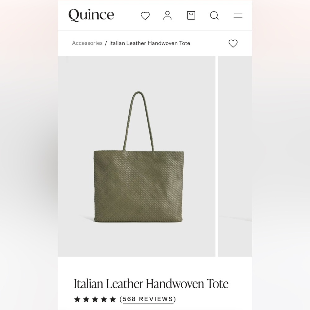 Quince Italian Leather Handwoven Tote